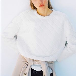 NWT Zara Faux Fur Sweatshirt